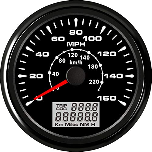 Samdo 85mm GPS Speedometer Gauges 0-160 MPH 0-220 Kmh Velometer Odometers Speed Indicators 7 Color Backlight for Car Marine Boat - Thumbnail 7