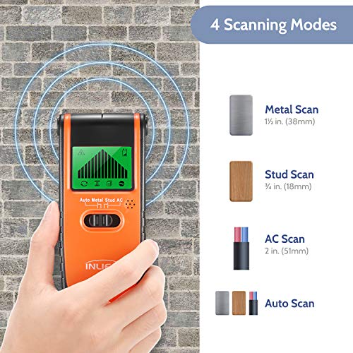 LCD Display Stud Finder Sensor Wall Scanner - 4 in 1 Multi Function Electronic Wall Detector Center Finding for Studs/Edges of Wood/Metal/Live AC Wires Detection