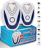 Ultrasonic Pest Repeller by SwissDart | Non-Toxic, Plug-in Electronic Insect Repellent | Indoor & Outdoor Bug & Vermin Control Device | Deters Mosquitoes, Roaches, Spiders, Fleas, Mice, Ants & More