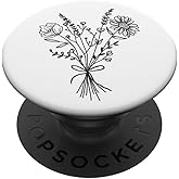 White Wildflower Floral Flower Design PopSockets Adhesive PopGrip