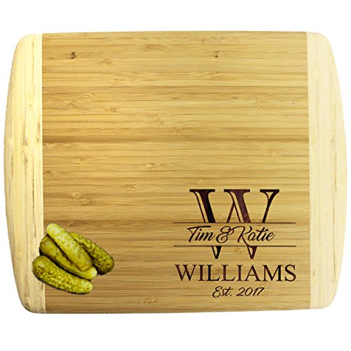 Premium Bamboo Cutting Boards - Monogrammed Wedding Cutting Board Housewarming Gifts for Couples - Custom Personalized for Free (MEDIUM - 13