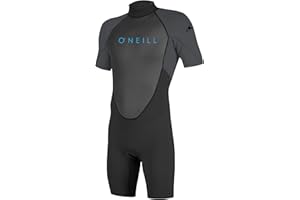 O'Neill Wetsuits Youth Reactor-2 2mm Back Zip Short Sleeve Spring Wetsuit, Black/Graphite, 12