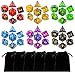 DND Dice, Polyhedral Dice Set with 6 Black Drawstring Pouchs, 6 Complete Dice Sets of D4 D6 D8 D10 D% D12 D20 Compatible with Dungeons and Dragons DND RPG MTG Table Games (42pcs DND Dice)