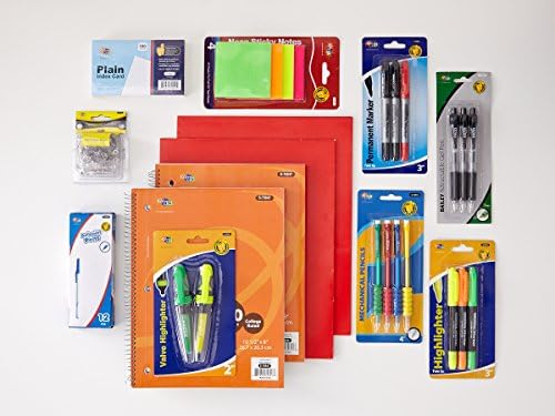 35pc School Supply Bundle for College Students - Pens, Mechanical Pencils, Folders, Index Cards, Highlighters, and More!