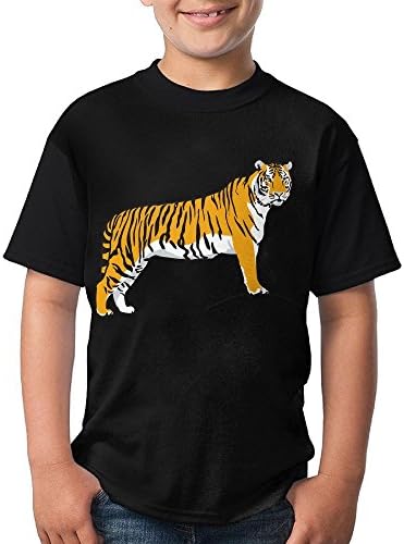 Summer Adolescent Boys Short Sleeve T-Shirt Tiger Clip Art Youth Short-Sleeved Tee
