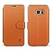Galaxy S7 Edge Case, TANNC Flip Leather Wallet Phone Case [Layered Dandy] - [Card Slot][Flip][Wallet] - Case for SAMSUNG Galaxy S7 Edge Devices - Light Brown