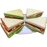 4PCS Simulation Food Artificial Vegetable Sandwich,Faux Vegetable Sandwich, Fake Food Bread Model Photography Prop for Home Kitchen Party Decoration