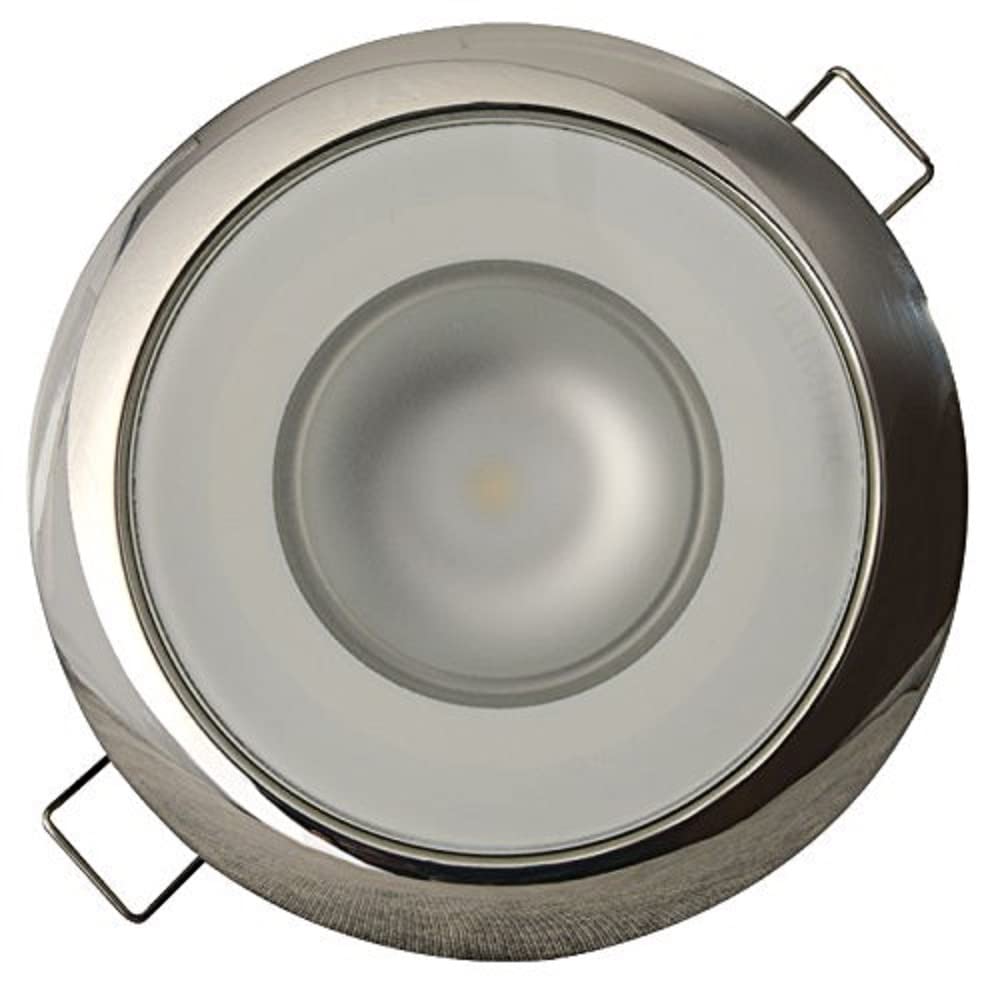 Photo 1 of Lumitec Mirage LED Flush Mount Ceiling Down Light - Polished Stainless Steel - White Non-Dimming, Non-TTP - IP67 Rated, Slim Profile, Ideal for Indoor/Outdoor, 114110, 380 Lumens
