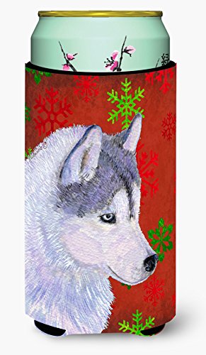Caroline's Treasures SS4671TBC Siberian Husky Red Green Snowflake Holiday Chris…