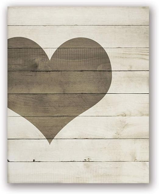 Corazon De La Granja Impresion Corazon De Madera Signo Arte De La Pared Pintura De La