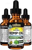 Hemp Oil for Anxiety Relief, Chronic Pain, Skin Health, Sleep, Stress, Joint Pain, Inflammation, Omega 3 6 9