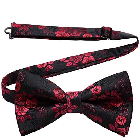EnlisionBow Ties for Men Classic Floral Polka Dot Pre-Tied Bow Tie Adjustable Elegant Formal Tuxedo Wedding Bowtie