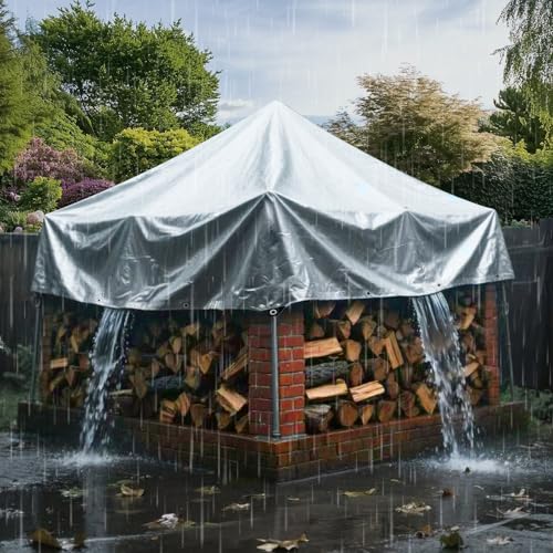 Waterproof and Heavy Duty Outdoor Polyethylene Tarpaulin 160 g/m² Frost and UV Resistant for Garden, Arbor, Camping, Furniture, Shed