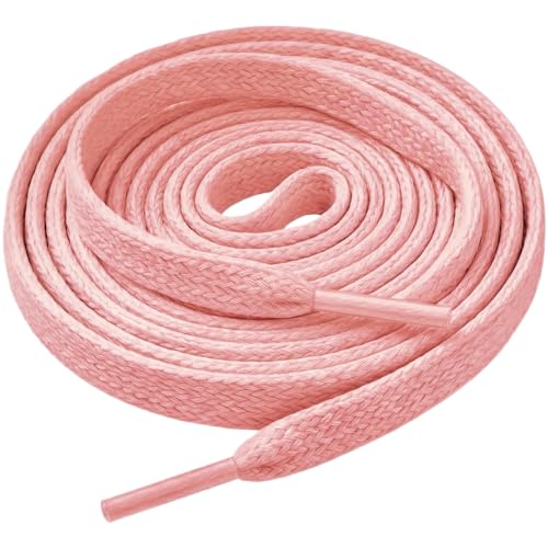 Aiahoel 5/16" Double Layer Flat Shoelaces - Non-Slip, No-Fray, No-Pilling, 21 Colors & 14 Sizes, Universal Fit for Sneakers Boots Dress Shoes, Pink 59"(150 cm) at Amazon