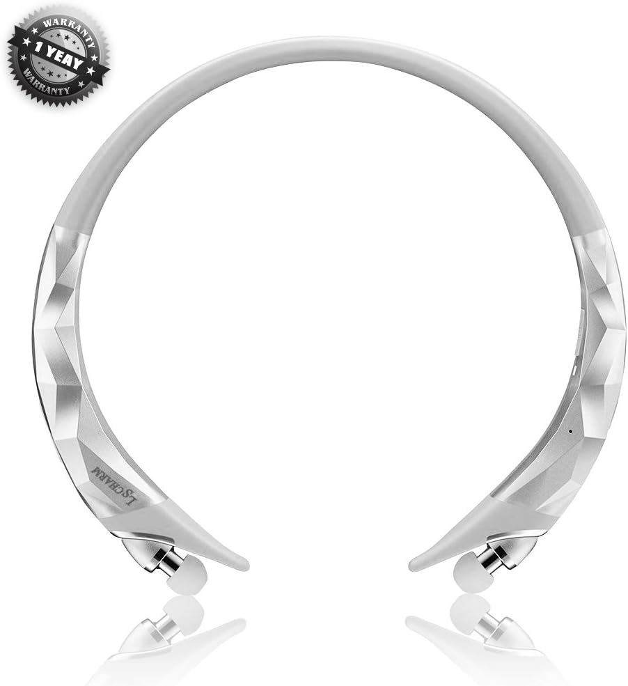 Bluetooth Headphones Wireless Neckband Headset Retractable Earbuds Noise Cancelling Wireless LSCHARM In-Ear Sports Earbuds Sweat with Mic(7 Hours Play Time,Bluetooth 4.1,IPX3 Sweatproof)