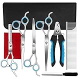 Hair Cutting Scissors Professional Home Haircutting Barber/Salon Thinning Shears Kit with Comb and Case for Men/Women