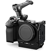 Tilta Camera Cage Compatible with Sony ZV-E1 | Cold Shoe, NATO Rail, M3 and 1/4"-20 Threads | Includes NATO Top Handle, Rod, LWS Baseplate | Black (Lightweight Kit)