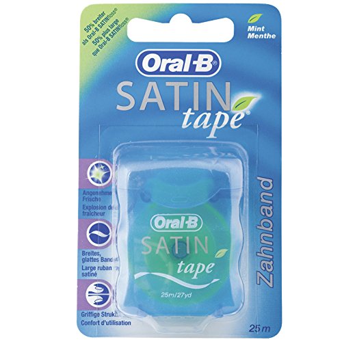 OralB Satin Tape Dental Floss Mint (Pack of 3 x 25 m) Amazon.co.uk