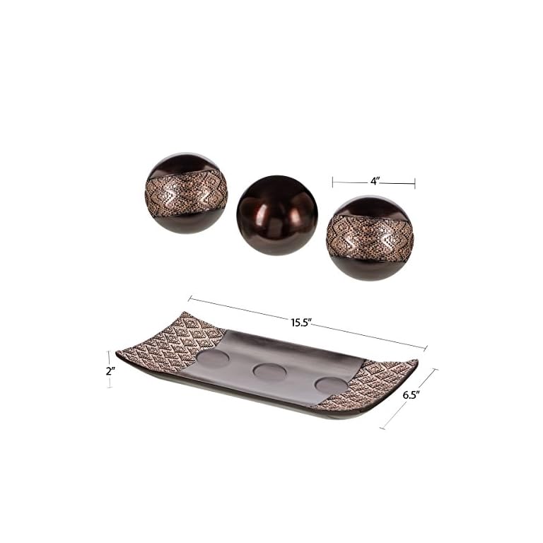 Creative Scents Dublin Home Decor Tray and Orbs Set Coffee Table