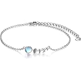 TIGER RIDER Moon Phase Necklace/Bracelet/Anklet 925 Sterling Silver Moonstone Summer Beach Jewelry for Women