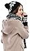 Bienvenu Women's Snowflake Hat Gloves and Scarf Winter Set,Black