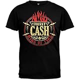 Johnny Cash - Mens Ring Of Fire T-shirt Large Black