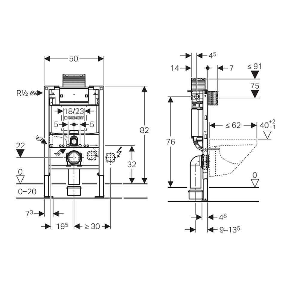 Geberit 111.003.00.1 – Duofix Rack with Concealed Cistern Omega 12 cm,  Height 82 cm- Buy Online in Gambia at gambia.desertcart.com. ProductId :  57368760.