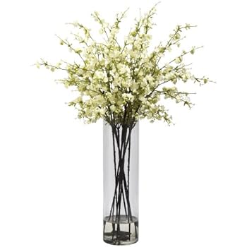 Nearly Natural 1316-WH Giant Cherry Blossom Arrangement, White