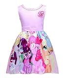 LEMONBABY My Little Pony Sleeveless Princess Birthday Party Dress (4-5T, Pink)