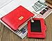 Miraclekoo Bifold Wallet Slim Purse Credit Card Holder Womens/mens Soft PU Leather Zipper Handbag (Red)