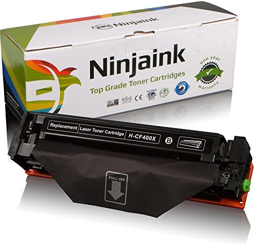 Ninjaink Compatible Toner Cartridge For HP Black CF400X CF401X CF403X CF402X LaserJet Pro M277DW M252DW M277C6 M277 M252 - High yield