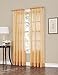 Easy Care Fabrics 2-Piece Sheer Crushed Voile Window Covering/Curtain/Drape/Panel/Treatment, Gold, 51 by 84-Inch