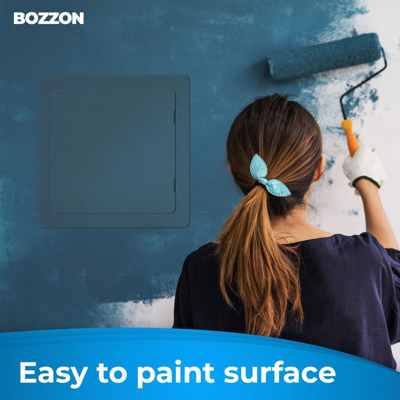 Plastic Access Panel 300x300 mm – Paintable Inspection Hatch for Wall & Ceiling – Fuse Box Cover, Conceals Wires & Pipes – Flush Fit Easy-Install Access Door – Durable White Plastic