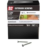 Grip-Rite PTN158S5 PG10 Polymer Coated #6 x 1-5/8" Coarse Thread Deck Screw, Gray, 5lb Box