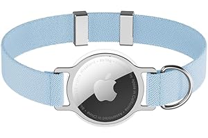 ZOWPET AirTag Cat Collar, Ultra Elastic Cat Tracker Collar with Apple Air Tag Holder, [Lightweight & Scratch Resistant] Stepless Adjustable GPS Pet Tracking Collars for Cats Kittens (Blue)