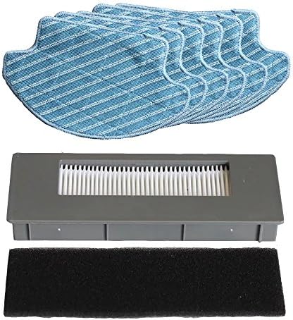 Vacuum Accessories Kit for ECOVACS Deebot DG710 Home Cleaning Parts Including 6 Cleaning Cloth and 1 Hepa Filter