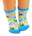 BS® 6 Pairs Non Skid 12-36 Months Unisex Baby Boy Toddler Non-Skid Slip Cozy Soft Crew Boat Socks + Gift Bag + Gift Card, Stripes No-Show Crew Boat Socks Footsocks Sneakers