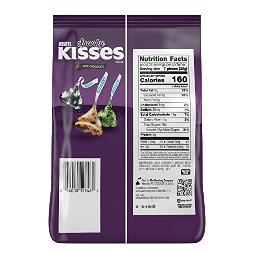 HERSHEY'S KISSES Halloween Chocolate Candy, Spooky Foils, Perfect for Halloween Decorations, 36 Ounce Bulk Candy