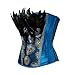 Women's Peacock Corset Bustier top Steampunk Skirt Waist Cincher Overbust Burlesque Lingerie Sets