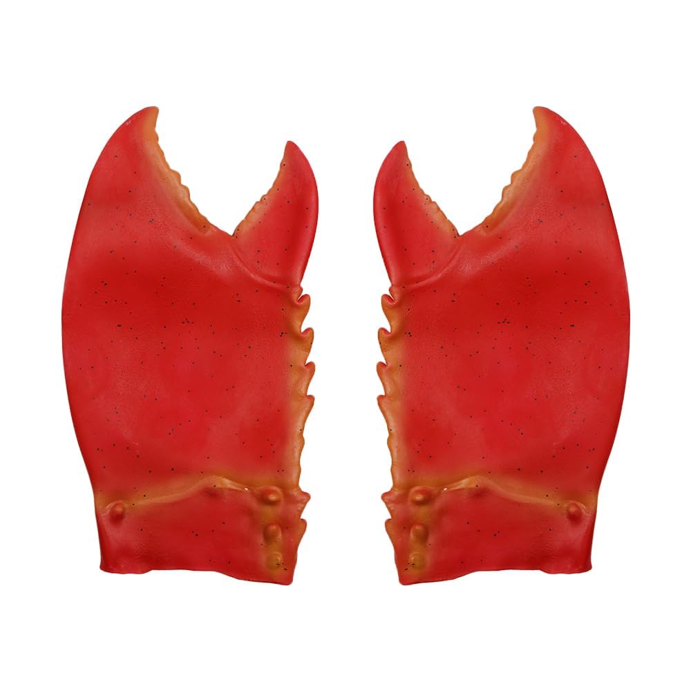 Hsthe Sea Gloves Costumes Prop Simulated Paw Gloves Red Halloween Gloves Novelty Paw Gloves Funny Halloween Gloves Latex Crab Claws Claw Costume Gloves Crab Claws Gloves