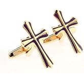 MRCUFF Cross Classic Design Pair Cufflinks in a Presentation Gift Box &amp; Polishing Cloth
