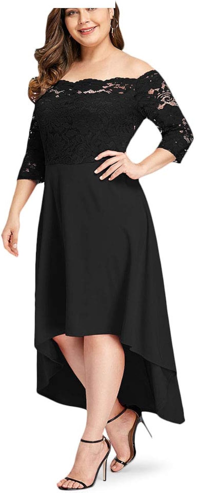 off shoulder formal dress plus size