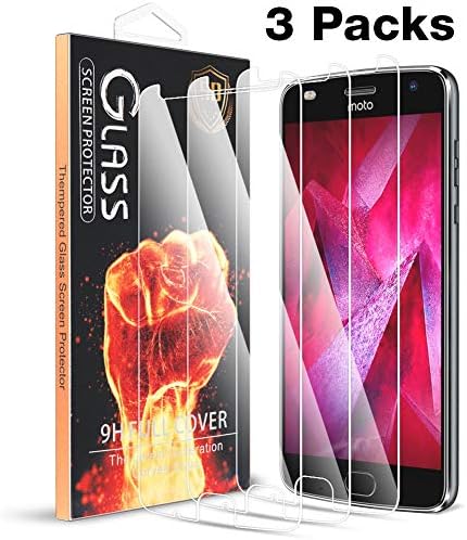 [3 Pack] MEGIVEZ Compatible Moto Z2 Force Screen Protector, Tempered Glass [Bubble-Free] HD Clear Anti Scratch Film Moto Z2 Force Phone Lifetime Replacement Warranty