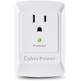 CyberPower CSB100W Essential Surge Protector, 900J/125V, 1 Outlet, Wall Tap
