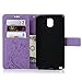 Note 3 Case,Samsung Galaxy Note 3 Case - Mavis's Diary Wallet Embossed Butterflies Flowers Design Folio Flip PU Leather with Stand Magnetic Closure Card Slot Shockproof Soft TPU Inner Cover - Purple