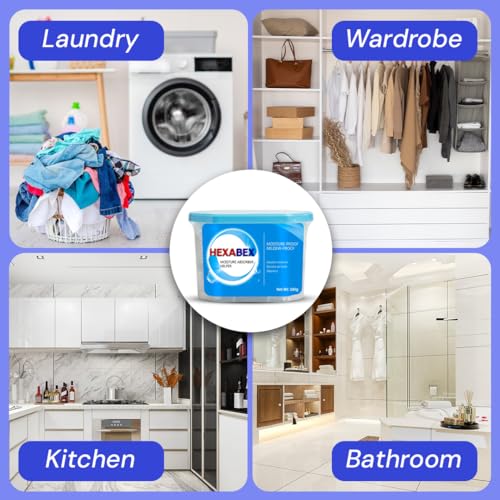 Disposable Dehumidifier Box 600ML – Moisture Absorber & Humidity Trap, Odor & Mold Remover, Fragrance-Free Calcium Chloride Desiccant for Bathroom, Kitchen, Closet & Wardrobe (Pack of 4)