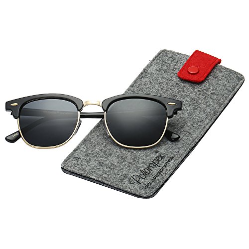PolarSpexUnisex Retro Classic Stylish Malcom Half Frame Polarized Sunglasses