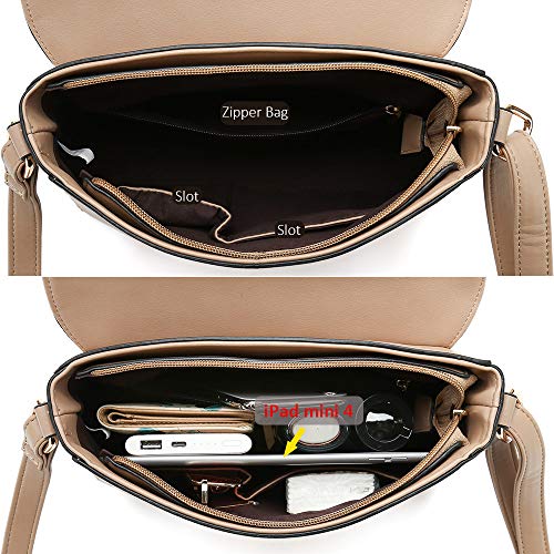 Catmicoo Crossbody Purses for Women Classic Small Satchel Bags for Women (Apricot)