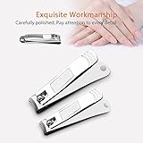 Chimocee Nail Clippers, 2PCS Professional Sharpest Stainless Steel Fingernail and Toenail Clippers,Heavy Duty Big Nail Clippers Set for Men & Women