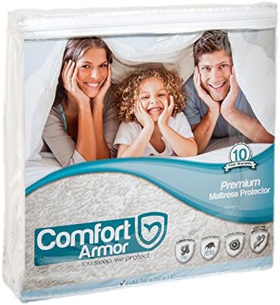 Mattress Cover Full Size by COMFORT ARMOR - Waterproof Mattress Protector - Protect your Mattress against Bedbugs, Dust Mites and Spills - Hypoallergenic and Breathable Vinyl Free Mattress Pad